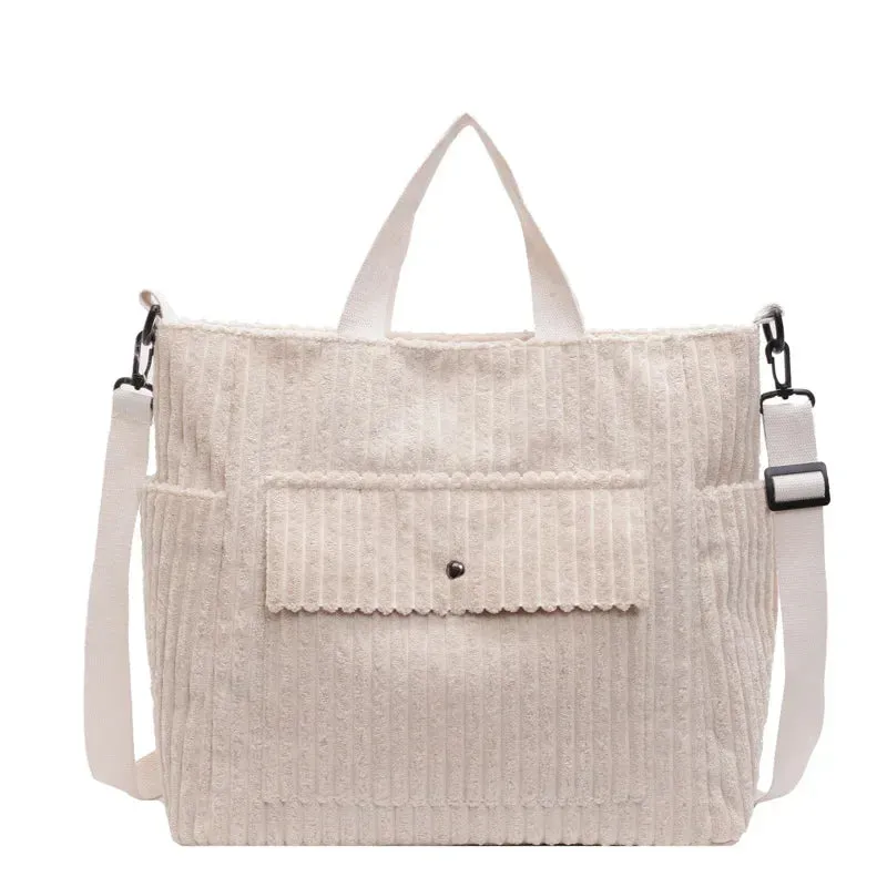 🍂 Cozy Chic Corduroy Tote Bag 🎒✨ - Your Go-To Fashion Companion for Autumn & Winter! 🎉