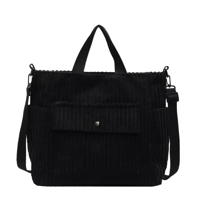 🍂 Cozy Chic Corduroy Tote Bag 🎒✨ - Your Go-To Fashion Companion for Autumn & Winter! 🎉