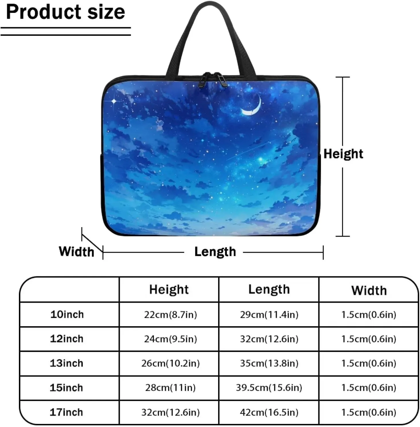 10-17Inch Laptop Bag Sleeve Case with padded handle for Pad/Netbook/Tablet/Reader
