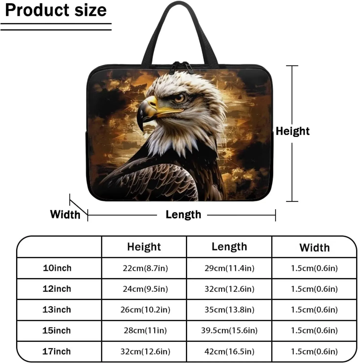 10-17Inch Laptop Bag Sleeve Case with padded handle for Pad/Netbook/Tablet/Reader