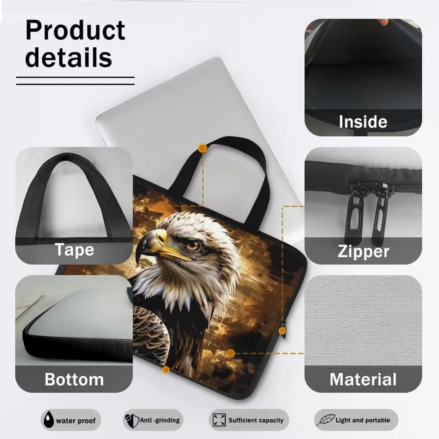 10-17Inch Laptop Bag Sleeve Case with padded handle for Pad/Netbook/Tablet/Reader