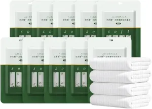 10 Packs Large Compressed Towel, 55.12'' x 28'' Disposable Cotton Bath Towels, Portable Thick Cotton Towel Reusable Suitable for Hiking Camping Beach Swimming and Traveling
