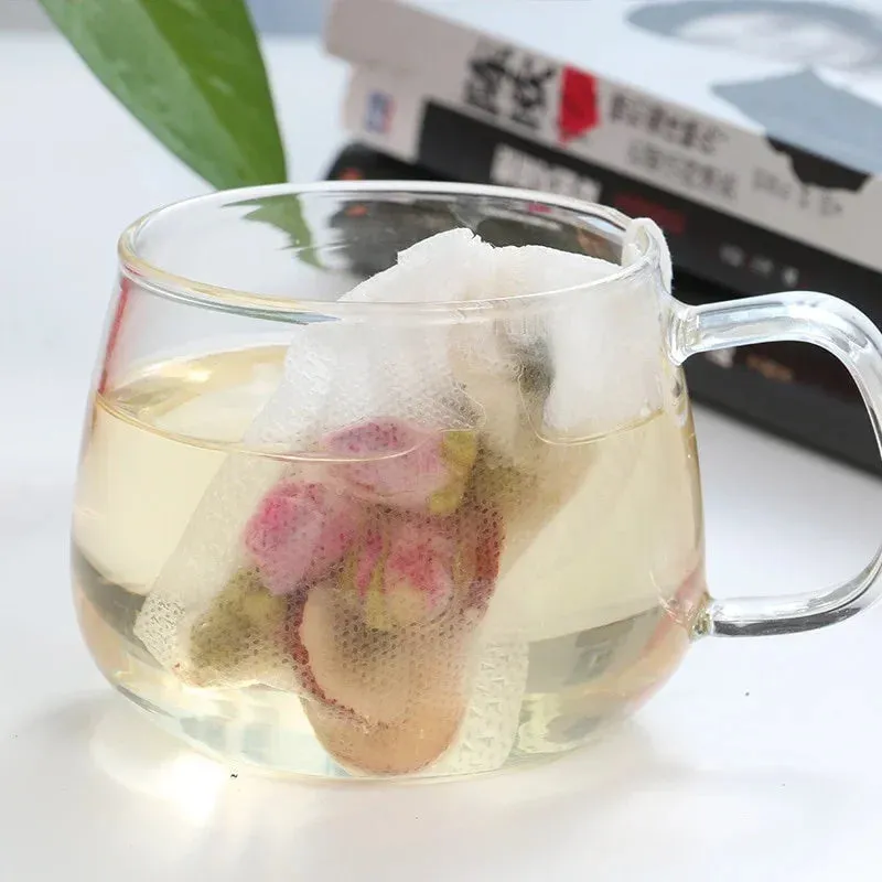 100-Piece Disposable Tea Bag Filter Bags with Drawstring Closure | Food-Grade Non-Woven Spice & Herbal Filters