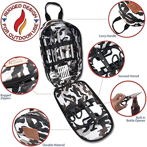 10pcs Stainless Steel Camping Cooking Set – Compact All-in-One Cookware Kit