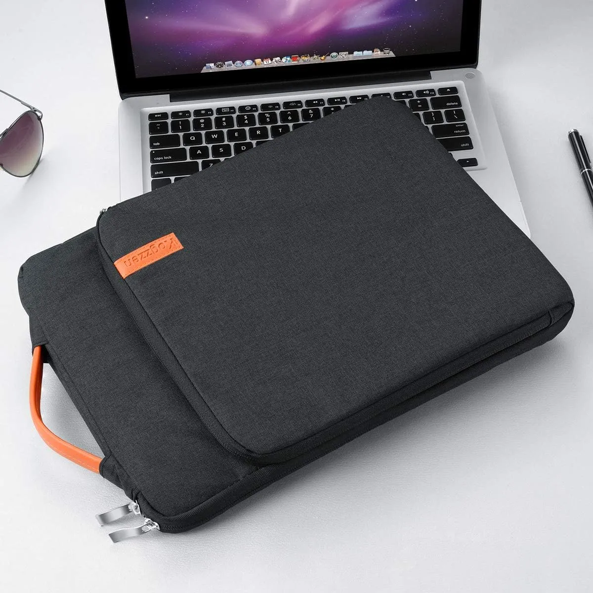 11 11.6 12 Inch Laptop Sleeve Tablet Case Compatible with MacBook 12"/ MacBook Air 11.6"/ Surface Pro, Waterproof Notebook Bag, Chromebook Dell Samsung HP Acer Asus - Black