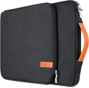 11 11.6 12 Inch Laptop Sleeve Tablet Case Compatible with MacBook 12"/ MacBook Air 11.6"/ Surface Pro, Waterproof Notebook Bag, Chromebook Dell Samsung HP Acer Asus - Black