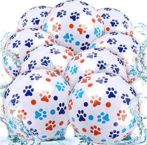 12 Pack Beach Ball 8.5 in Inflatable Beach Balls Bulk for Kids & Adults Cartoon Swimming Pool Toys Pool Party Favors for Birthday Summer Outdoor (Dog Paw)