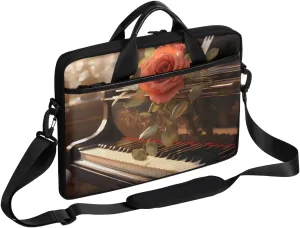 13-15 inch Piano Roses portable laptop bag Vintage Piano single shoulder laptop bag, suitable for work, travel, and other purposes