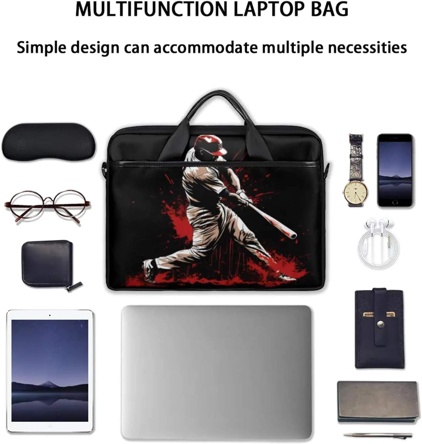 13-15 Inch Sports Baseball Handy Laptop Bag Sports Sports Shoulder Laptop Bag For Work, School, Travel And More