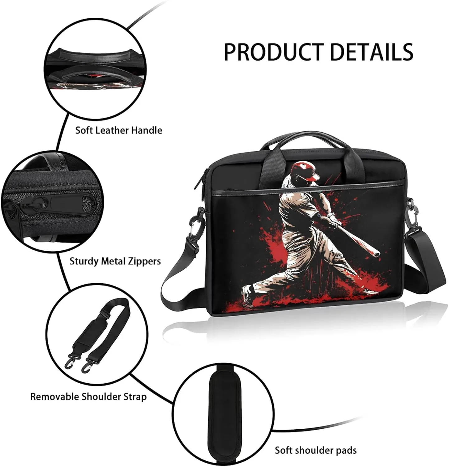 13-15 Inch Sports Baseball Handy Laptop Bag Sports Sports Shoulder Laptop Bag For Work, School, Travel And More