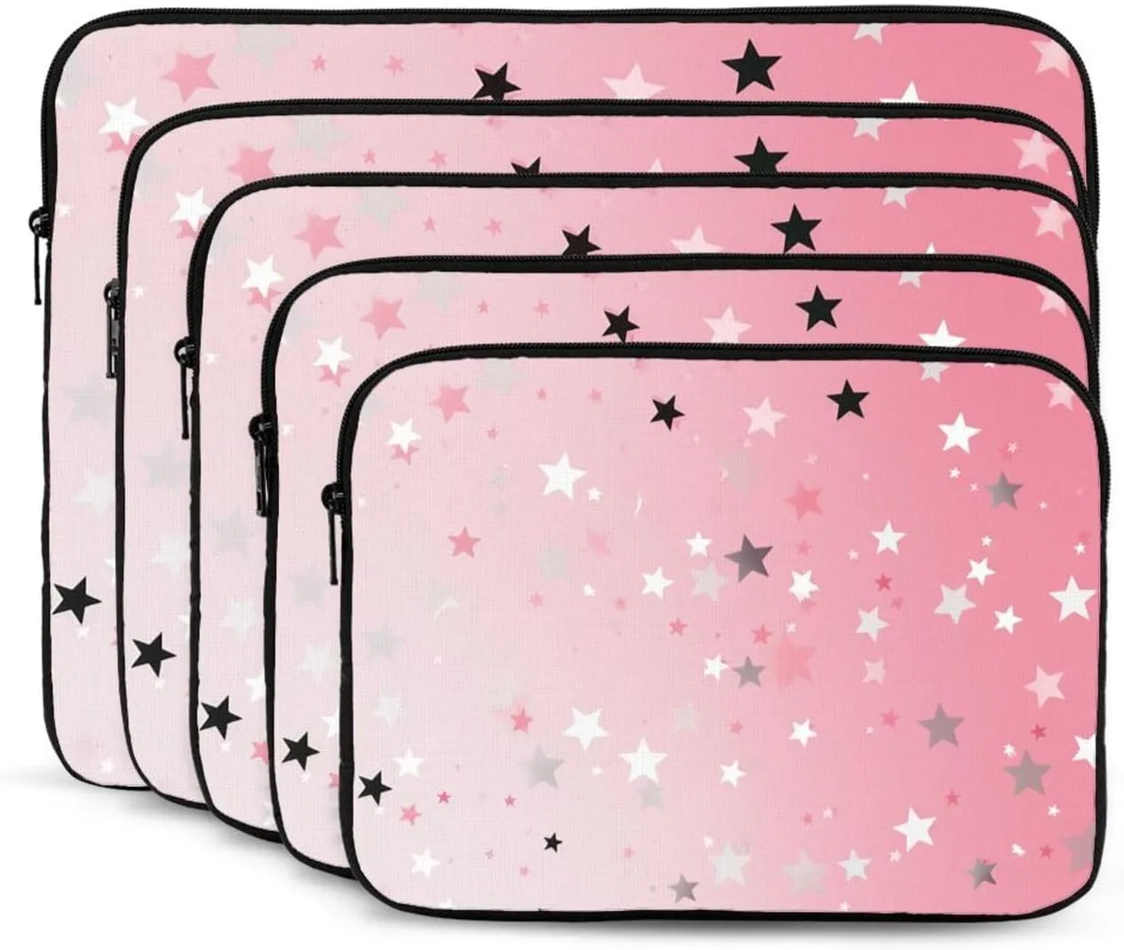 13 Inch Laptop Sleeve Bag Waterproof Shockproof Laptop Case Bag Pink White Stars Computer Skin Bags Lightweight Tablet Carrying Case