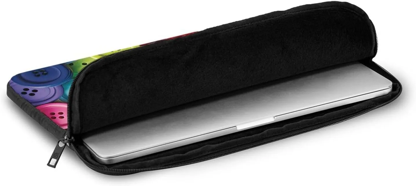 15 Inch Laptop Sleeve Bag Waterproof Shockproof Laptop Case Bag Colorful Buttons Computer Skin Bags Lightweight Tablet Carrying Case