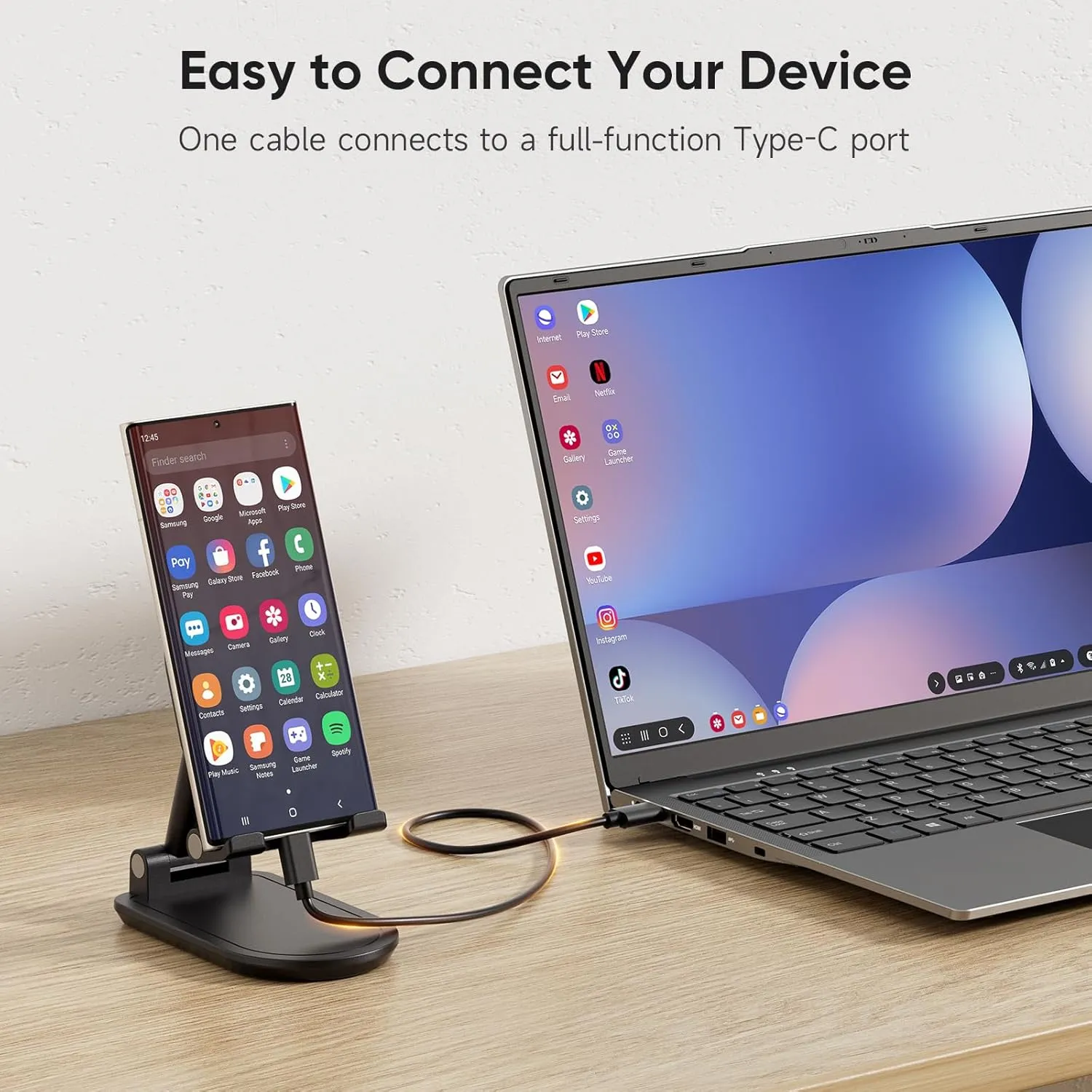 15.6 inch Lapdock for Samsung DeX and Mac Mini, Lap Experience for Samsung Phone and Mini PC, Portable Monitor with Keyboard Compatible with Samsung S24/23, Z Fold 6/5, Note 20/10, Steam Deck - Grey