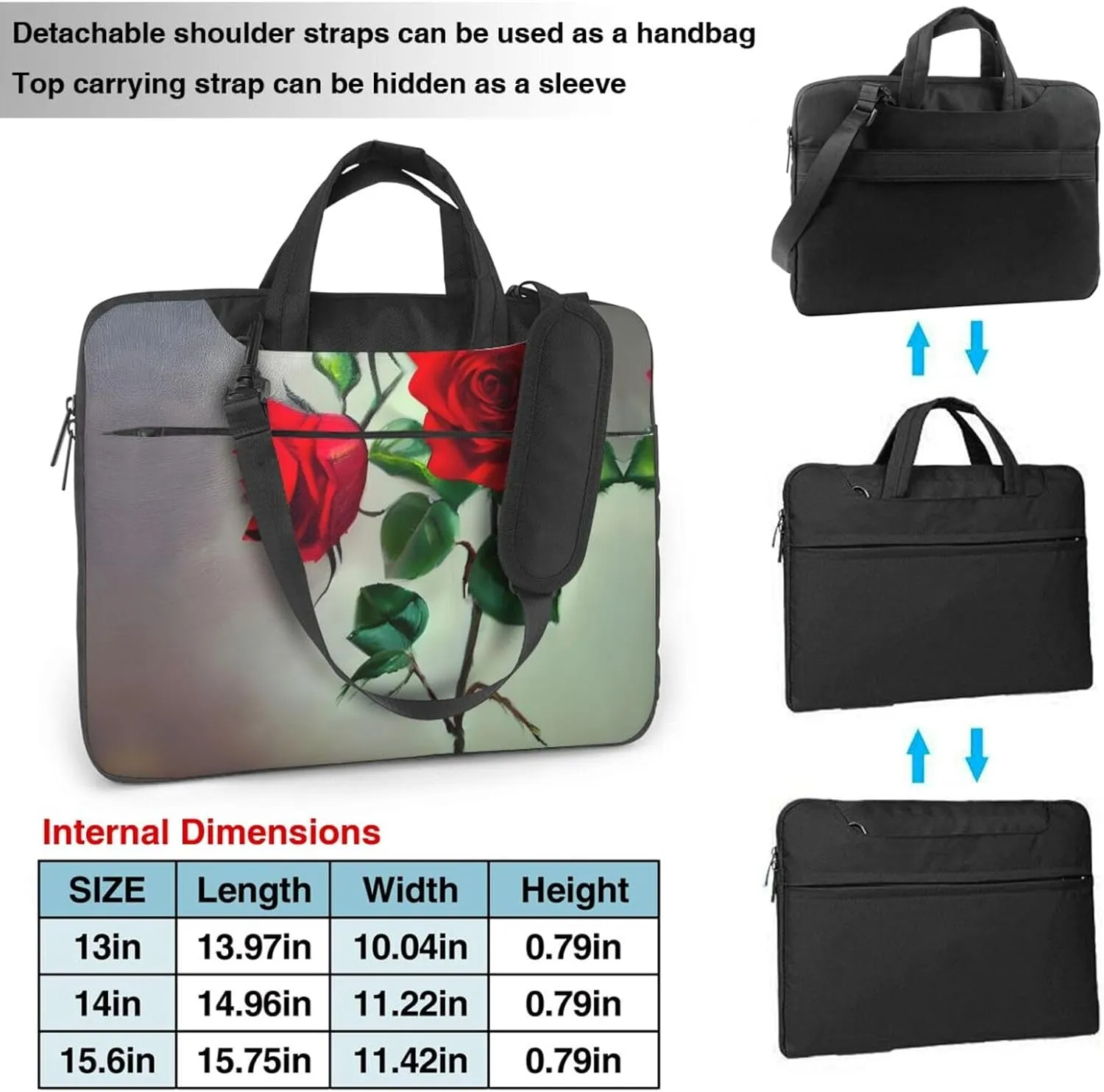 15.6 Inch Laptop Bag - Case with Soft Interior, Multiple Pockets - Ideal, Travel and Business Salmon pattern