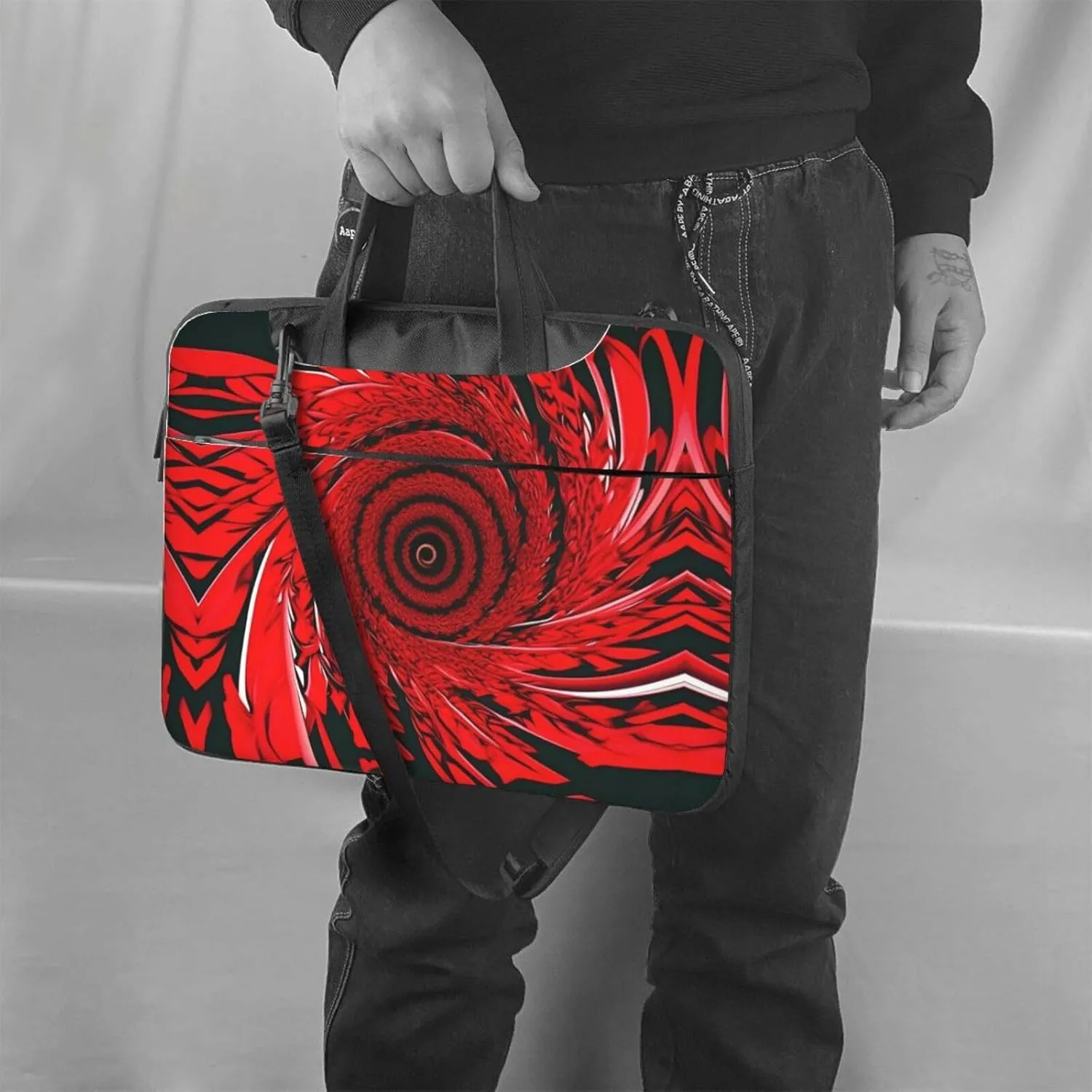 15.6 Inch Laptop Bag - Case with Soft Interior, Multiple Pockets - Ideal, Travel and Business Salmon pattern