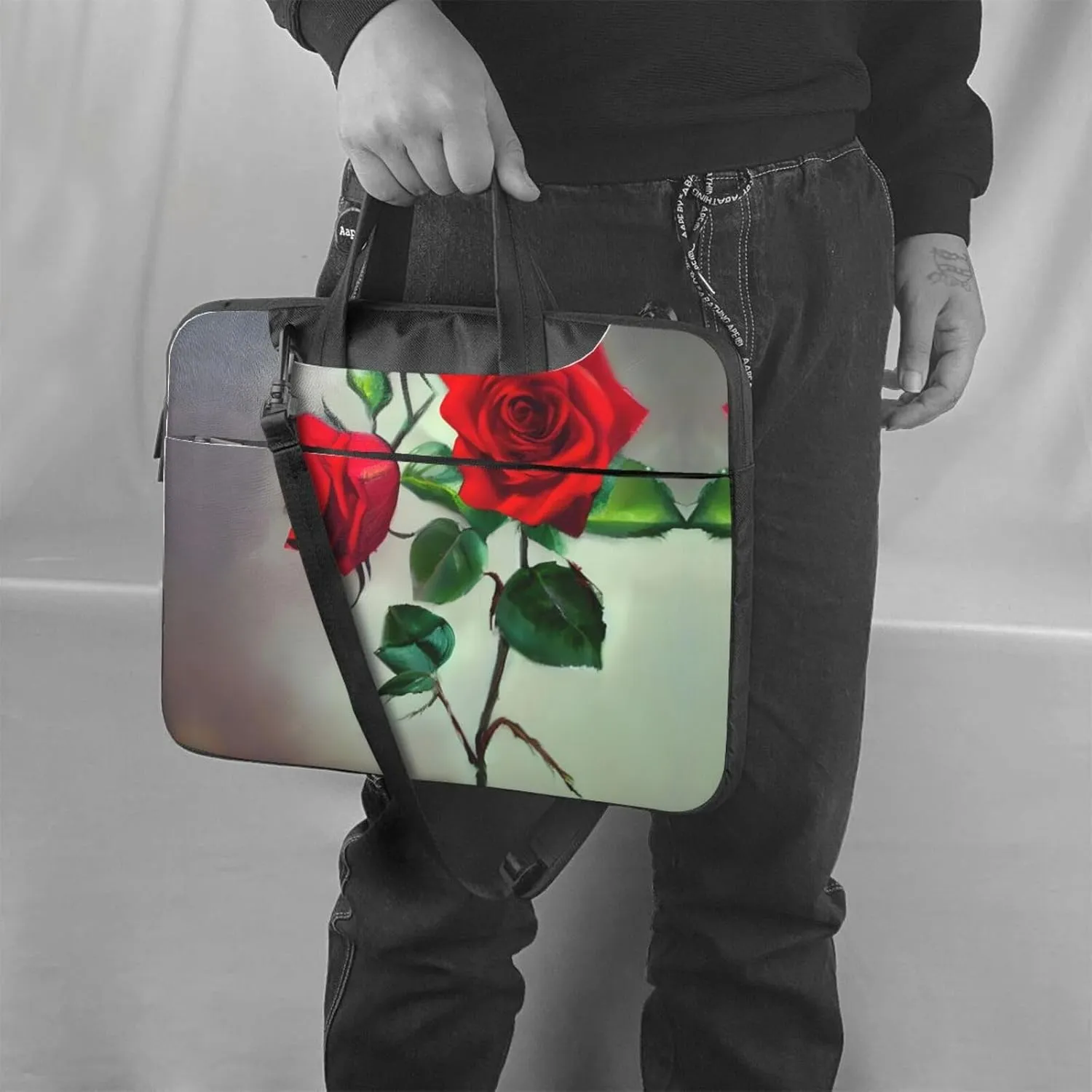 15.6 Inch Laptop Bag - Case with Soft Interior, Multiple Pockets - Ideal, Travel and Business Salmon pattern