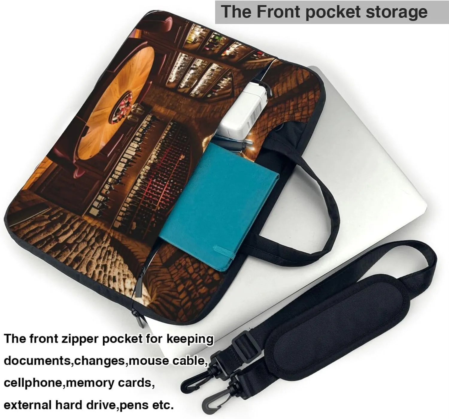 15.6 Inch Laptop Bag - Case with Soft Interior, Multiple Pockets - Ideal, Travel and Business Salmon pattern