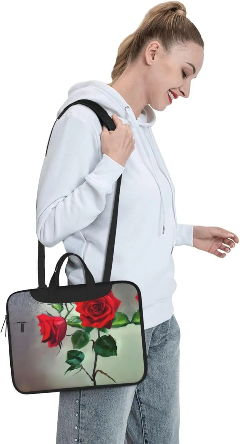 15.6 Inch Laptop Bag - Case with Soft Interior, Multiple Pockets - Ideal, Travel and Business Salmon pattern