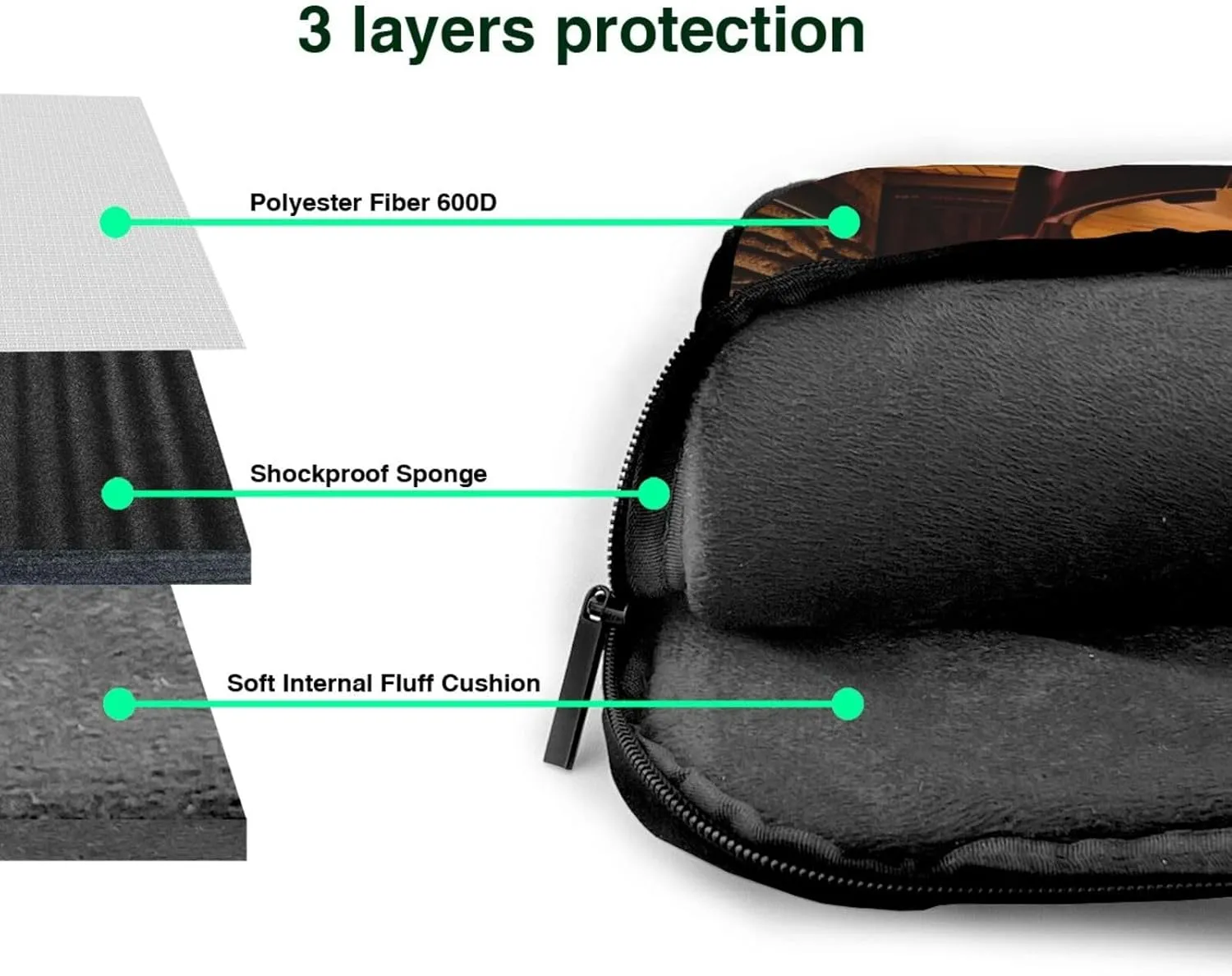 15.6 Inch Laptop Bag - Case with Soft Interior, Multiple Pockets - Ideal, Travel and Business Salmon pattern