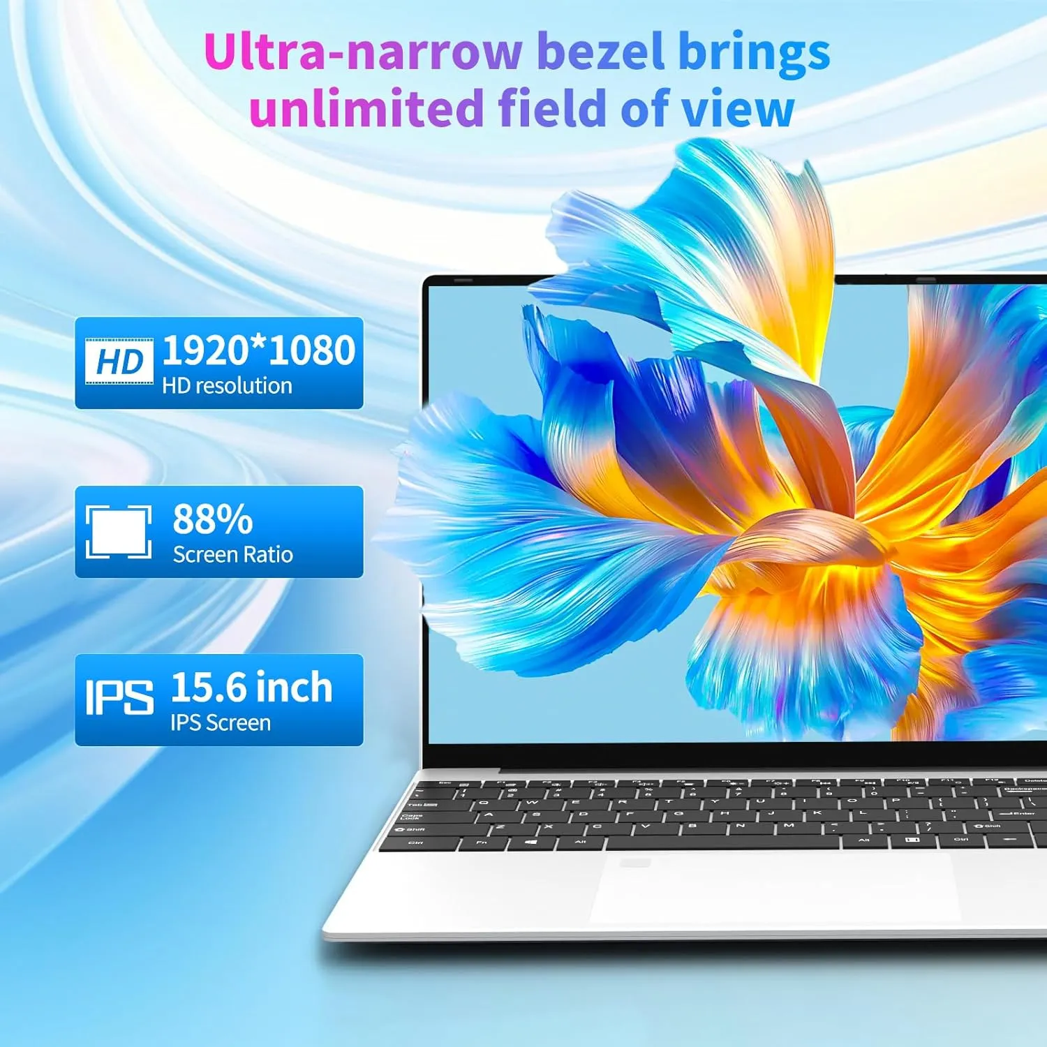 15.6 Inch Laptop Computer, Gaming Laptop, Laptops 16GB RAM 512GB SSD N95 Processor (up to 3.4GHz), FHD IPS 1920 x 1080 Laptops Computers Supports 180 Angle Opening Backlit Keyboard Fingerprint Unlock