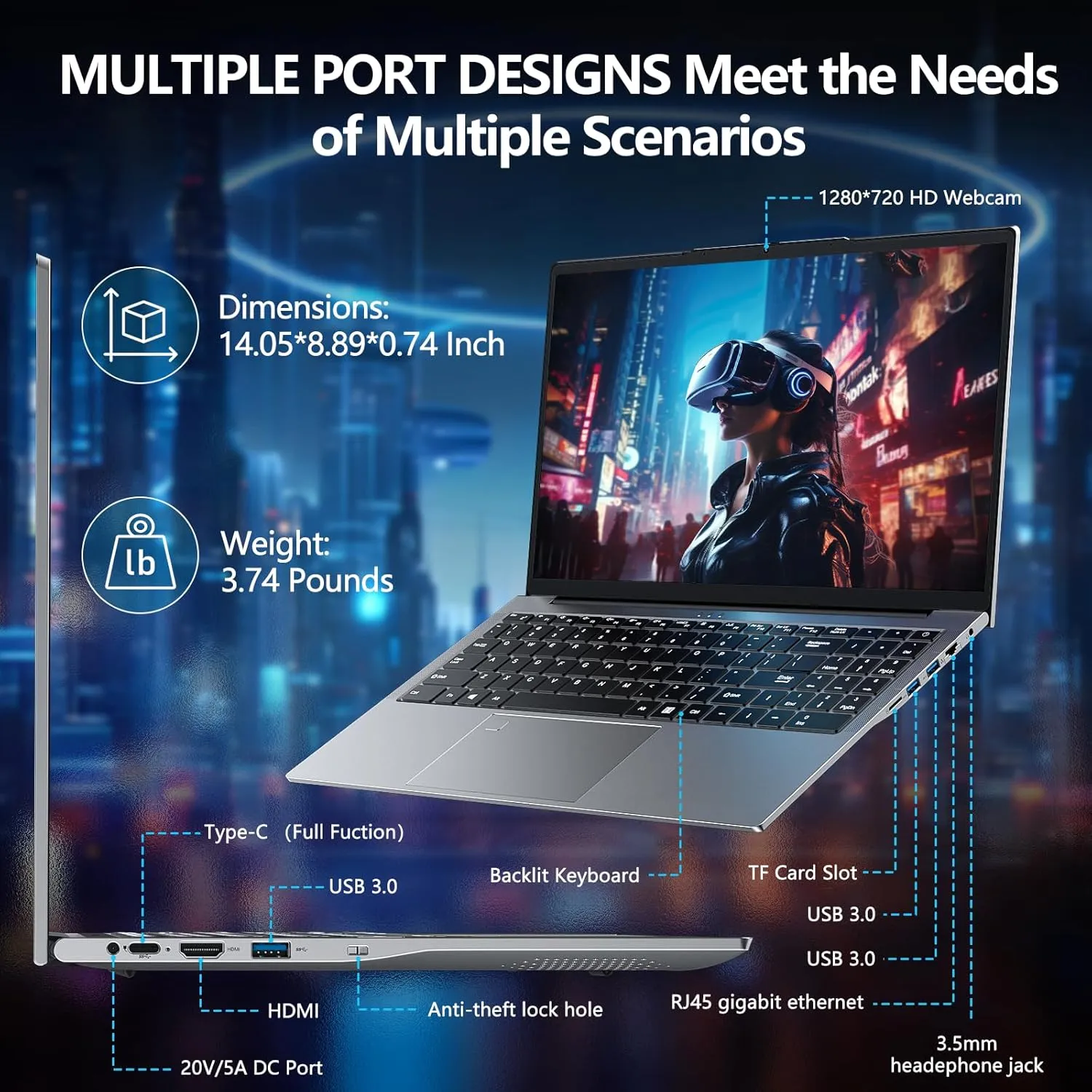 15.6 Inch Laptop Computer,16GB RAM 1TB SSD,Gaming Laptop,i9-11900H 8C/16T Processor(up to 4.9Ghz),UHD Graphics,15.6” FHD 1920 * 1080 Display,WiFi 6,BT5.2,Backlit Keyboard