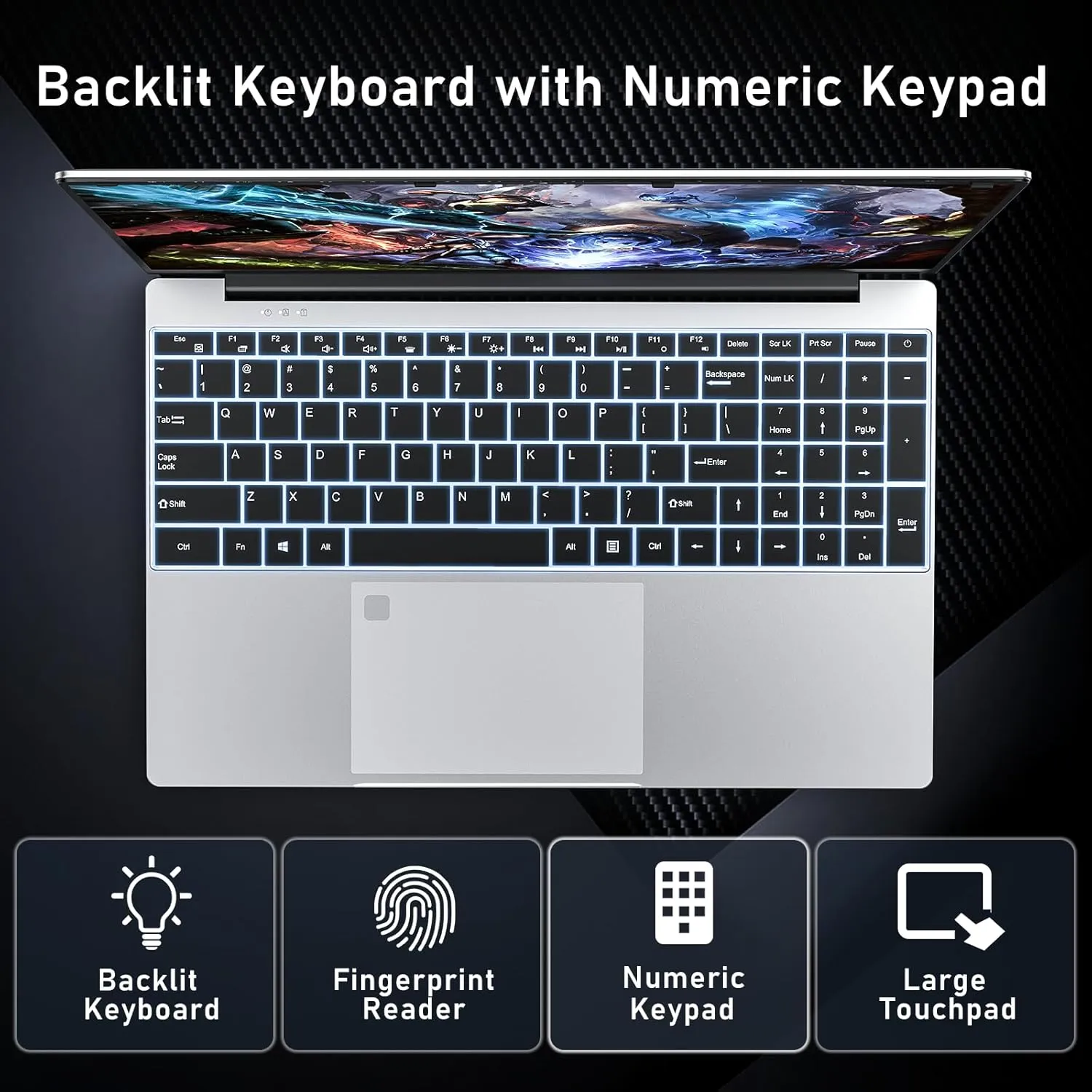 15.6 Inch Laptop Computer,16GB RAM 1TB SSD,N5095 4C/4T Processor(up to 2.9Ghz),UHD Graphics,15.6” FHD 1920 * 1080 Display,WiFi 5,BT5.0,Backlit Keyboard,Fingerprint Unlock