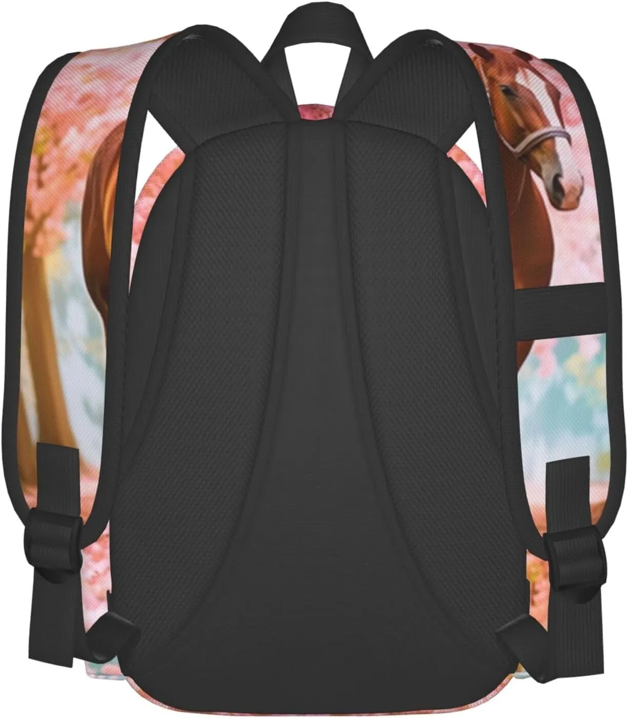 16 inch backpack 3D Horse Flowers Cherry Laptop Backpack Full Print School Bookbag Shoulder Bag for Travel Daypack