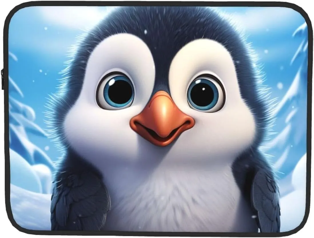 17 Inch Laptop Sleeve Bag Waterproof Shockproof Laptop Case Bag Cartoon Cute Penguin Computer Skin Bags Lightweight Tablet Carrying Case