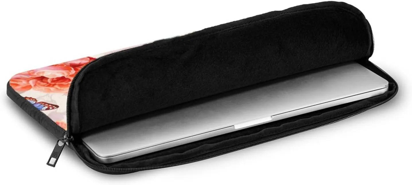 17 Inch Laptop Sleeve Bag Waterproof Shockproof Laptop Case Bag Romantic Fancy Floral Birds Butterfly Computer Skin Bags Lightweight Tablet Carrying Case