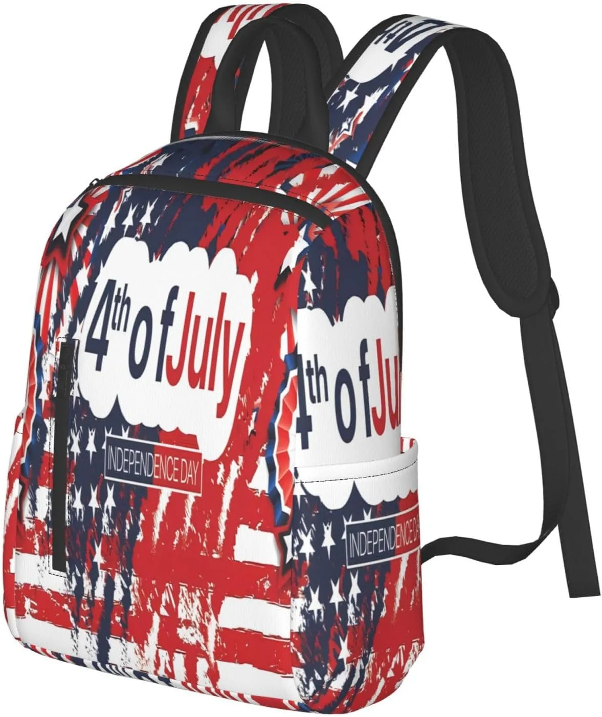 1776 American Independence Day American Flag Casual Backpacks Laptop Backpack Outdoor Travel Rucksack Sport Carry-On Daypack Lightweight Bag with Multi-Pockets