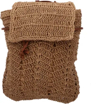 1Pc Stylish Straw Woven Bag for Women Versatile Beach Shoulder Bag Weave Backpack for Outdoor Activities Vacations and Shopping Lightweight Chic Design