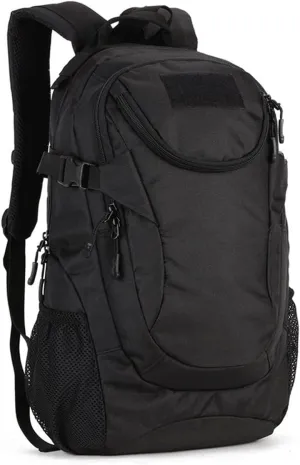 25L Tactical Hiking Backpack, Military Camouflage Hunting Rucksack, Lightweight Waterproof Climbing Sports Bag (Black)