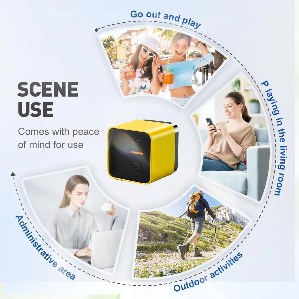 3 in 1 Gan Charger, 2025 Upgrade 80W Charger Retractable Phone Chargers Wall Plug with Type C Cable and 2 USB Ports, Scalable 80w Max Module for Laptops and Phone (Yellow)