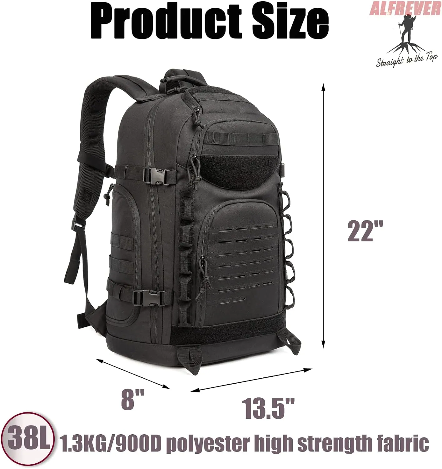 38L Military Tactical Backpack Men Assault Pack Bag|Army Backpacks|Large Camping Hiking Rucksack Daypack for Outdoor