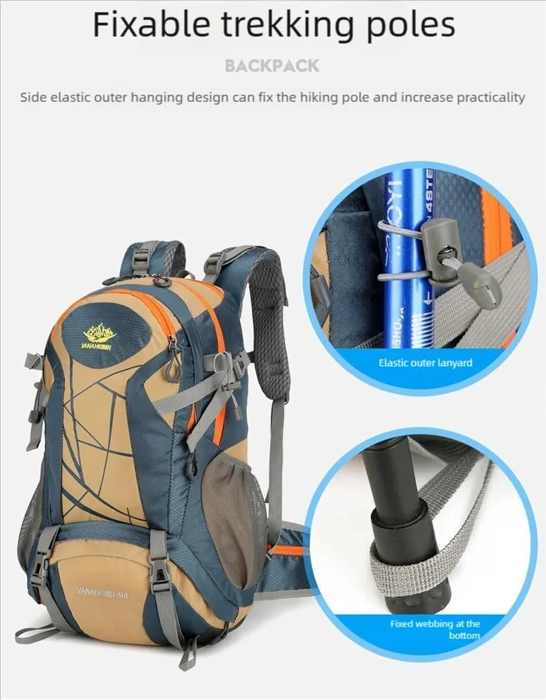 40L men's and women's ultra-light hiking backpacks with belts that can be used to hang moisture-proof pads and hiking poles (red)