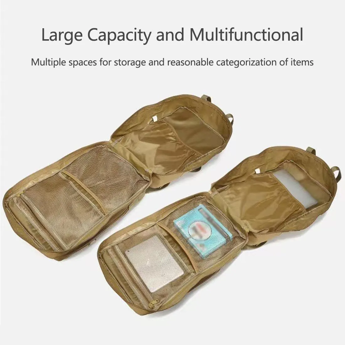 45L Military Tactical Backpack Large Men Army 3 Day Assault Rucksack Molle Bag Daypack (Military Green)