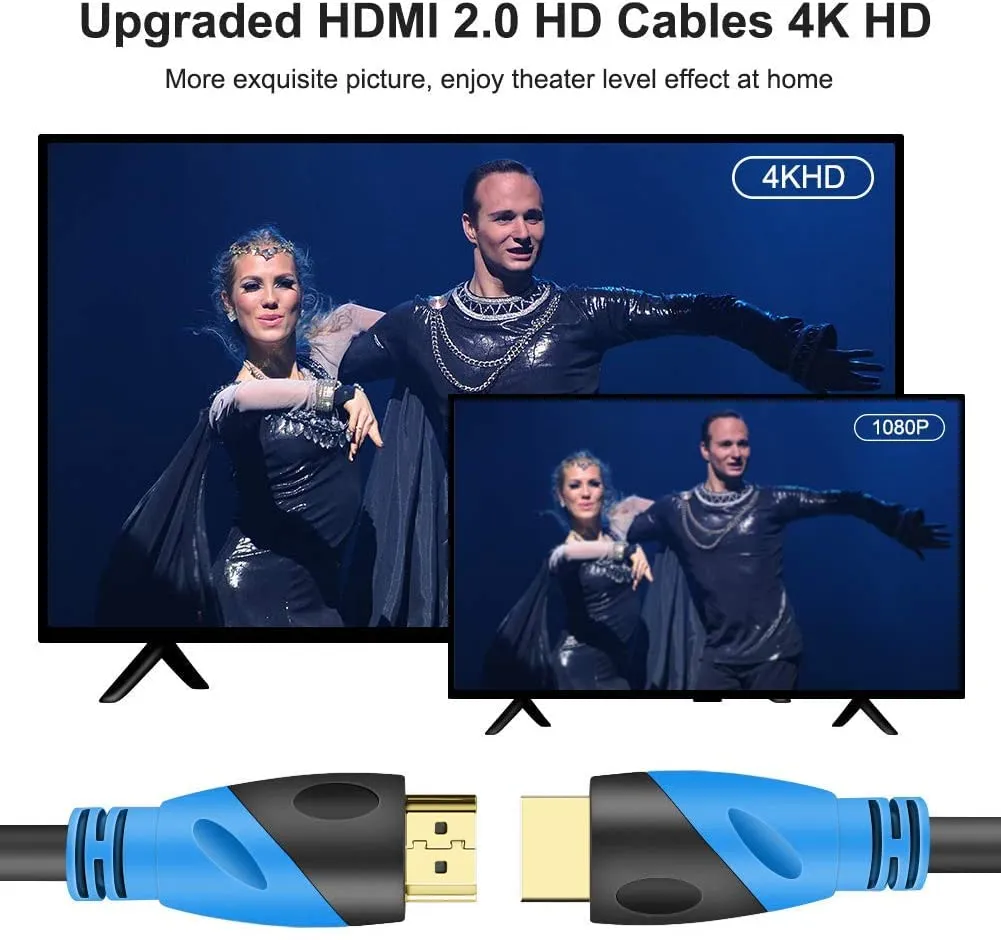 4K HDMI 75 FT Cable (HDMI 2.0,18Gbps) Ultra High Speed Gold Plated Connectors,Ethernet HDMI Cord, 4K@60HZ 2K 1080P 3D ARC Compatible with UHD TV Monitor Laptop Xbox PS4/PS5 ect(23m)