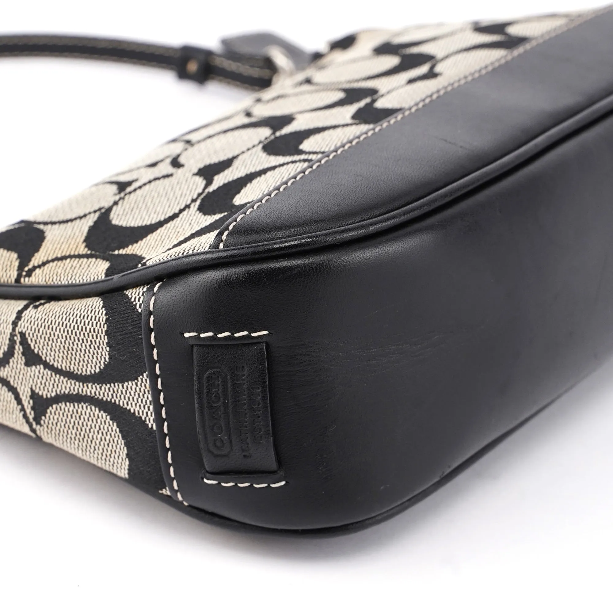 6094 Grey Signature C Demi Shoulder Bag