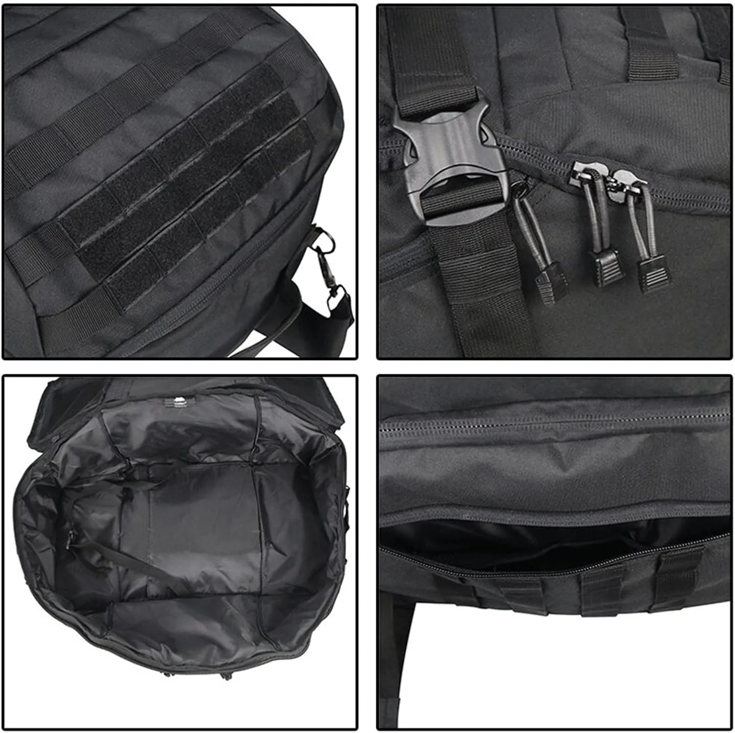 60L 80L Camping Backpacks Men Tactical Backpack Molle Hiking Travel Climbing Rucksack Sports Gym Duffel Bag(Black,X-Large)
