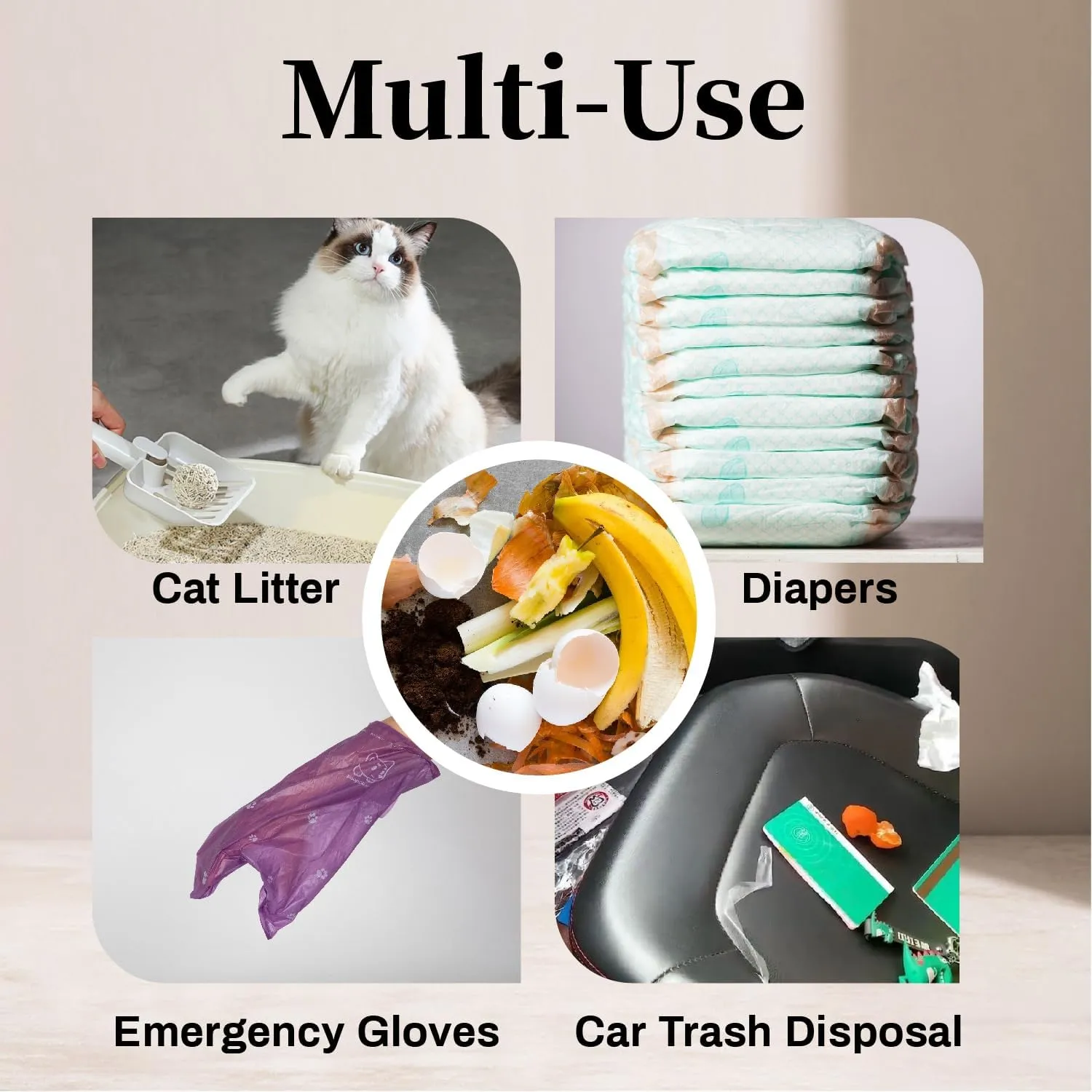 870 Counts Dog Poop Bags Rolls with Dispenser & Leash Clip, Scented Poop Bags for Dogs Waste, Extra Thick & Leak Proof for Poop Doggie Puppy Pet Waste, 9" x 13", Purple