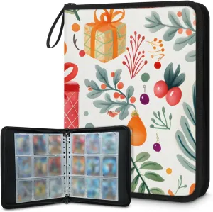 9 Pocket Card Binder, Colorful Floral 900 Pockets Collector Album with Zipper Trading Card Binder, Christmas Gift Box Double Sided Pocket Collection Binder