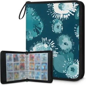 9 Pocket Card Binder, Colorful Powder 900 Pockets Collector Album with Zipper Trading Card Binder, Watercolor Explosion Double Sided Pocket Collection Binder