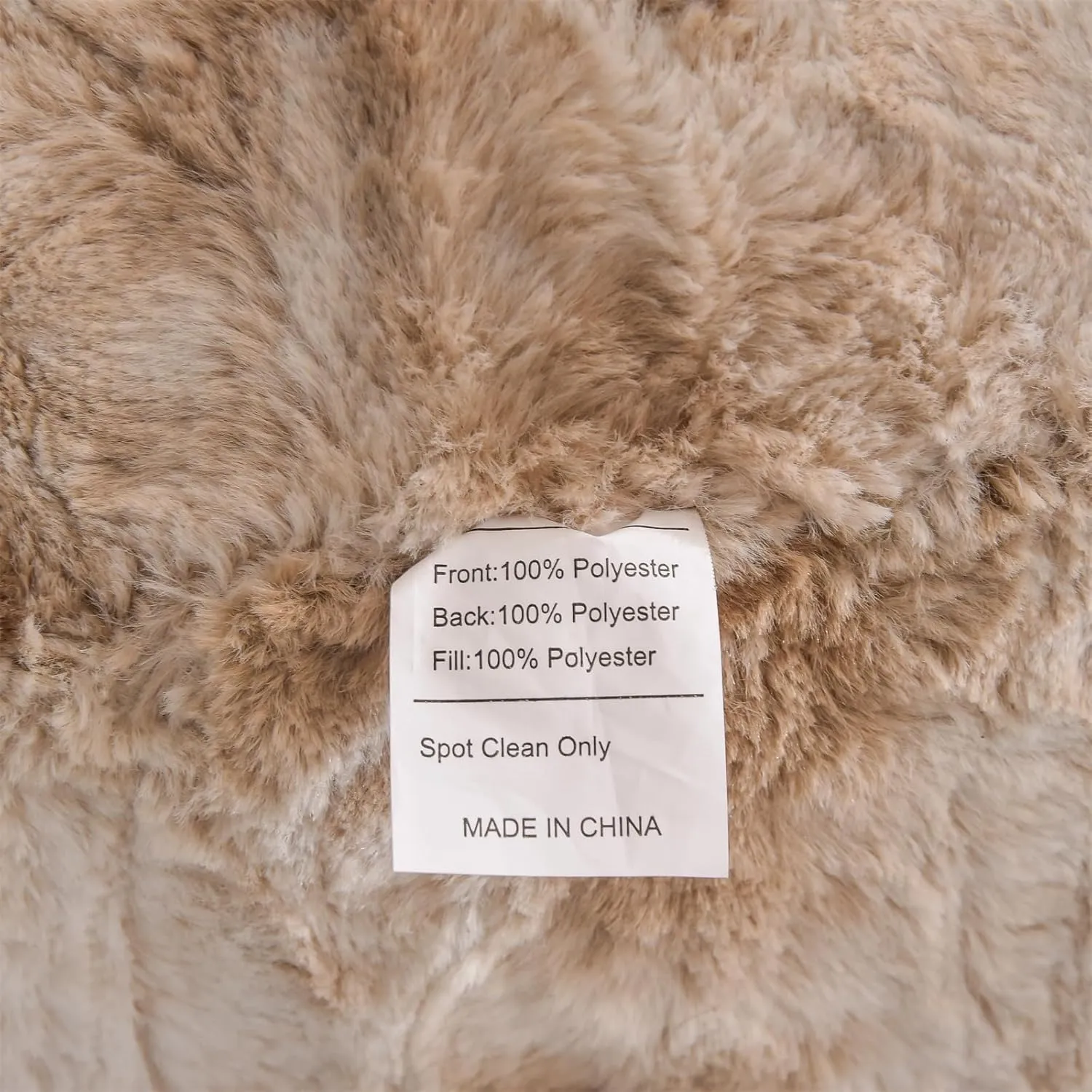 A Nice Night Faux Fur Soft Reading Pillow Bed Wedge Adult Backrest with Arms Back Support for Sitting Up in Bed/Couch for Bedrest, Tie Dyed Khaki