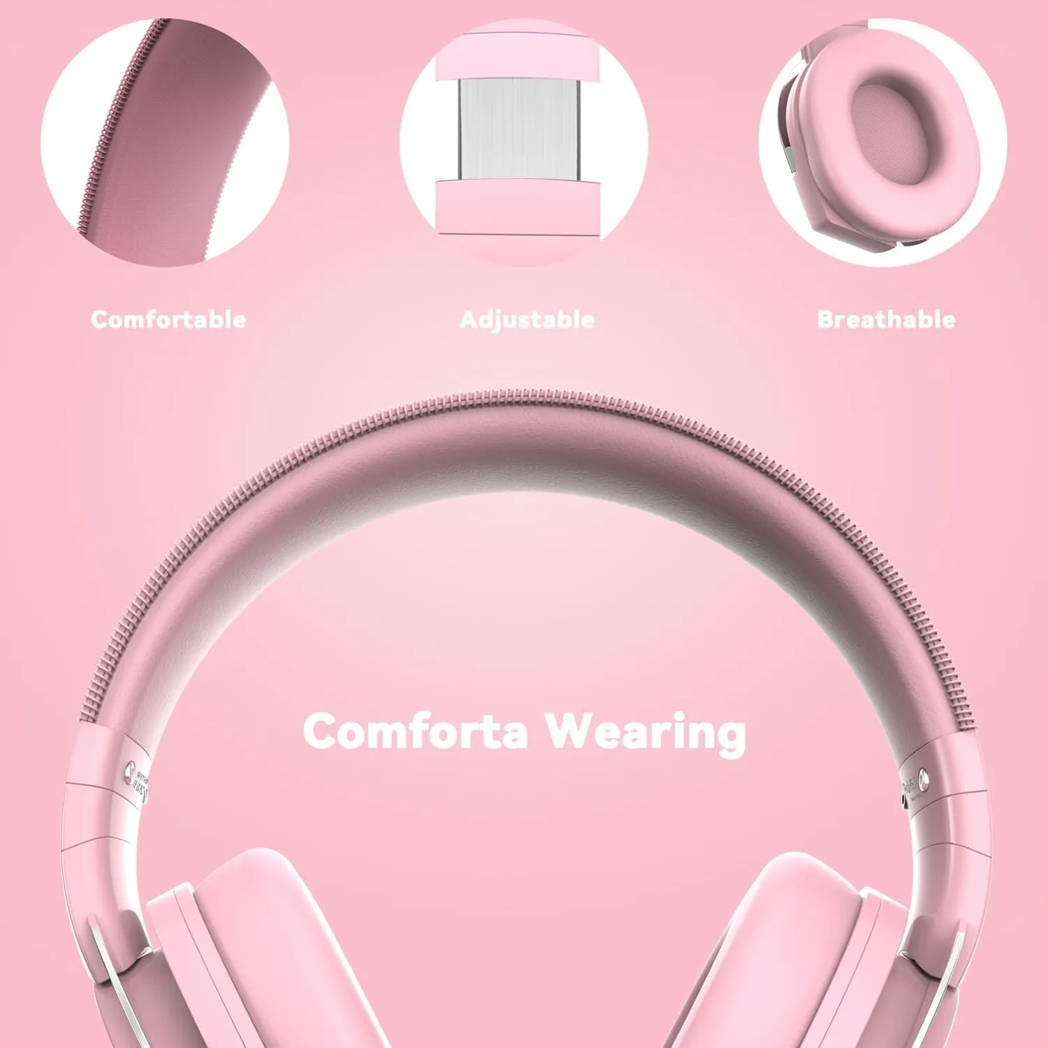 A88 Gaming Headset with Microphone, Stereo Wired Noise Cancelling Over-Ear Headphones with Mic for Pc, Ps5, Xbox One Series X/s, Ps4, Computer, Laptop, Mac, Nintendo, Gamer (Pink)