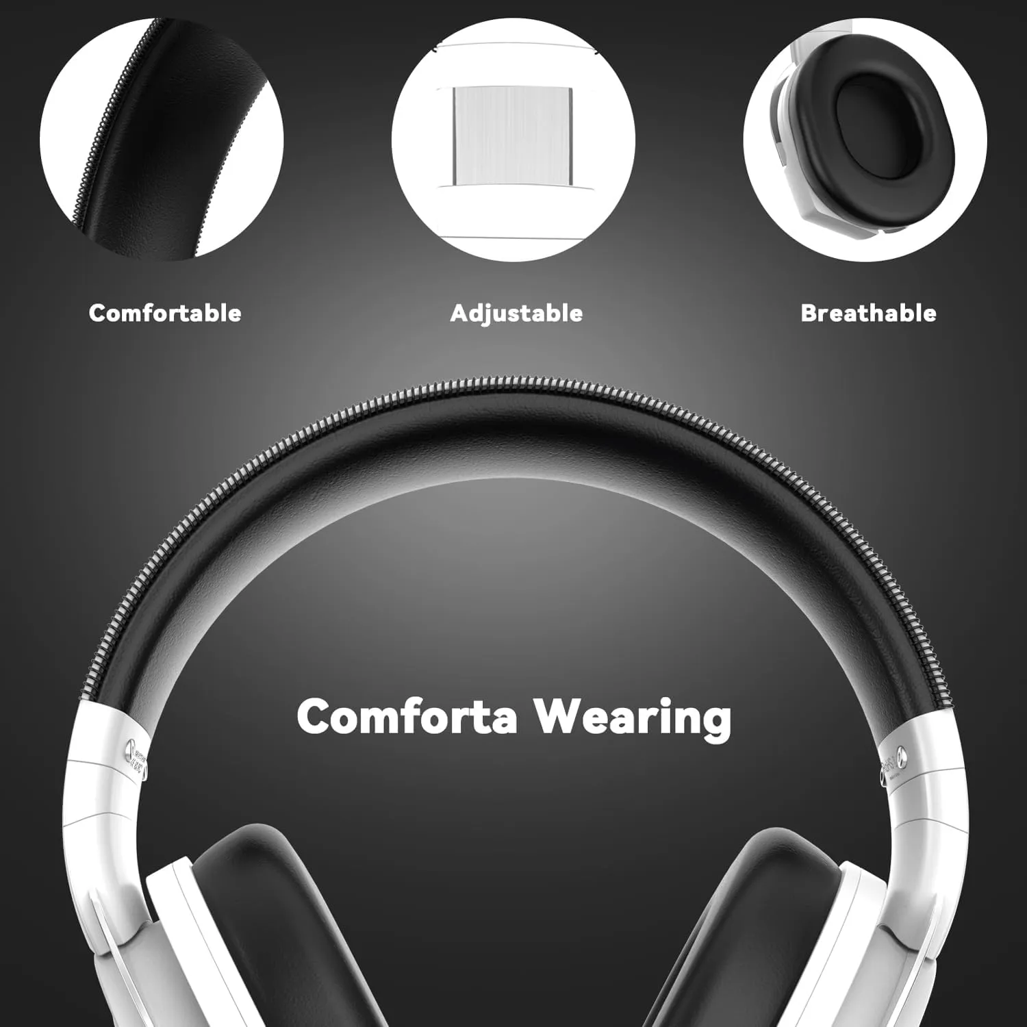 A88 Gaming Headset with Microphone, Stereo Wired Noise Cancelling Over-Ear Headphones with Mic for Pc, Ps5, Xbox One Series X/s, Ps4, Computer, Laptop, Mac, Nintendo, Gamer (White)