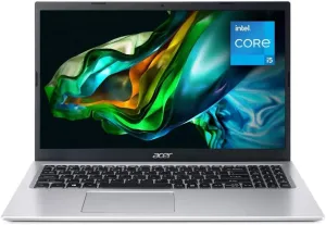acer Aspire 3 15.6" FHD Laptop, Intel Core i5, Intel Iris Xe Graphics, 12GB RAM, 512GB SSD Storage, Bluetooth, Webcam, Speaker, Microphone, Win 11 Home, Silver (Model Name: A315-58-56K7)