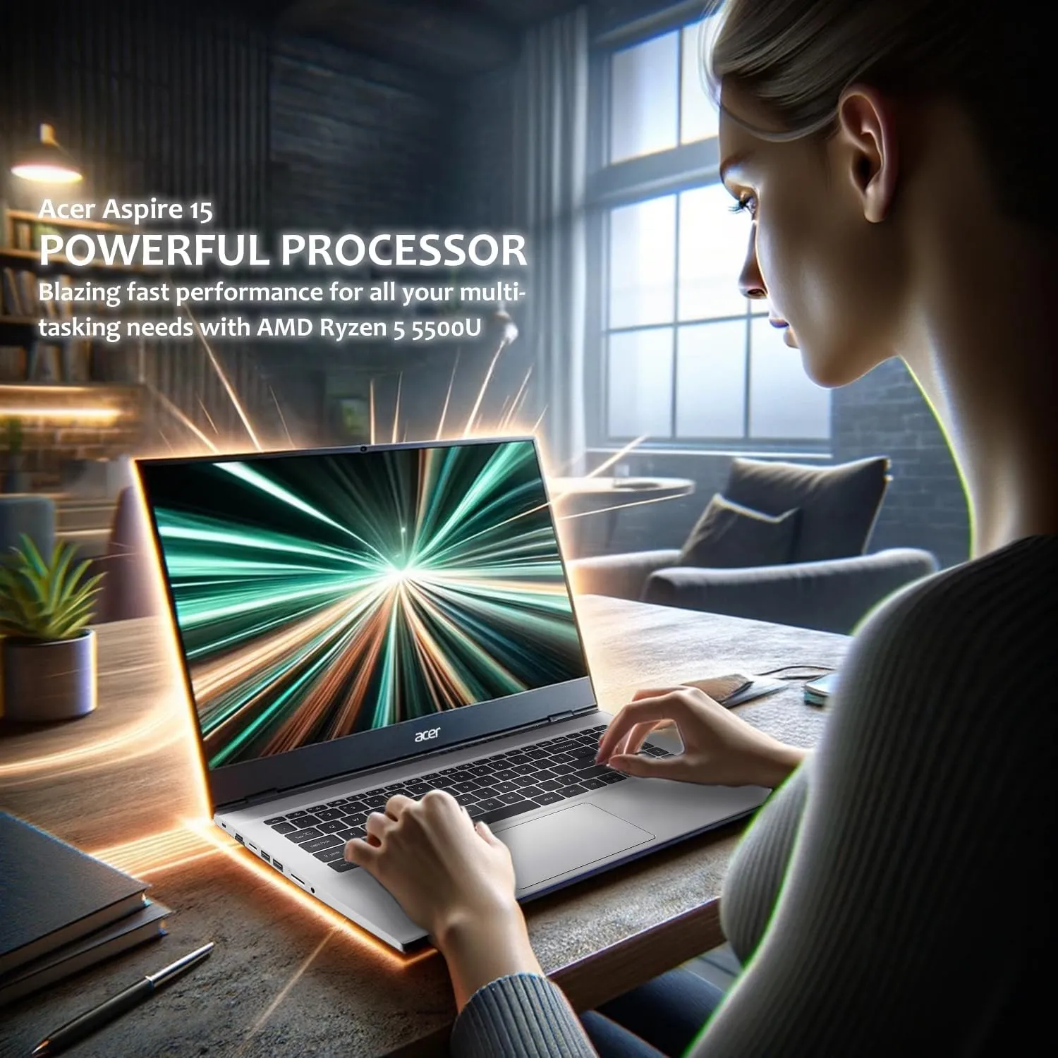 acer Aspire Premium Laptop | 15.6" FHD Display | Long Battery Life | Sleek Design | Ethernet Port | Windows 11 Pro | w/WOWPC Bundle (AMD Ryzen 5 5500U, 32GB RAM | 1TB SSD)