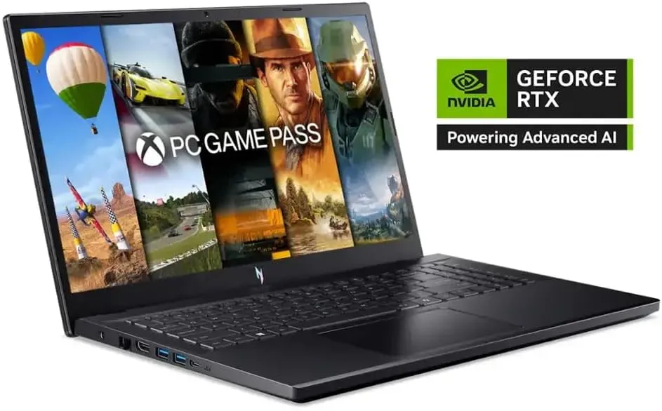 acer Nitro V Gaming Laptop, 15.6" FHD IPS Display, 144Hz, AMD Ryzen 5 7535HS, 6 Cores, GeForce RTX 4050, 16GB DDR5, 1TB SSD, Obsidian Black, Windows 11, BK, Laptop Bag, TWE Mouse Pad & Mouse