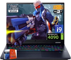 acer Predator Helios 18 Gaming Laptop 4090, NVIDIA RTX 4090 16GB GDDR6, Intel i9-14900HX(Up to 5.8GHz), 18" 250Hz 2560x1600 1000 Nits, 64 GB DDR5, 1 TB SSD, Wi-Fi 7, AI PC, Windows 11 Pro