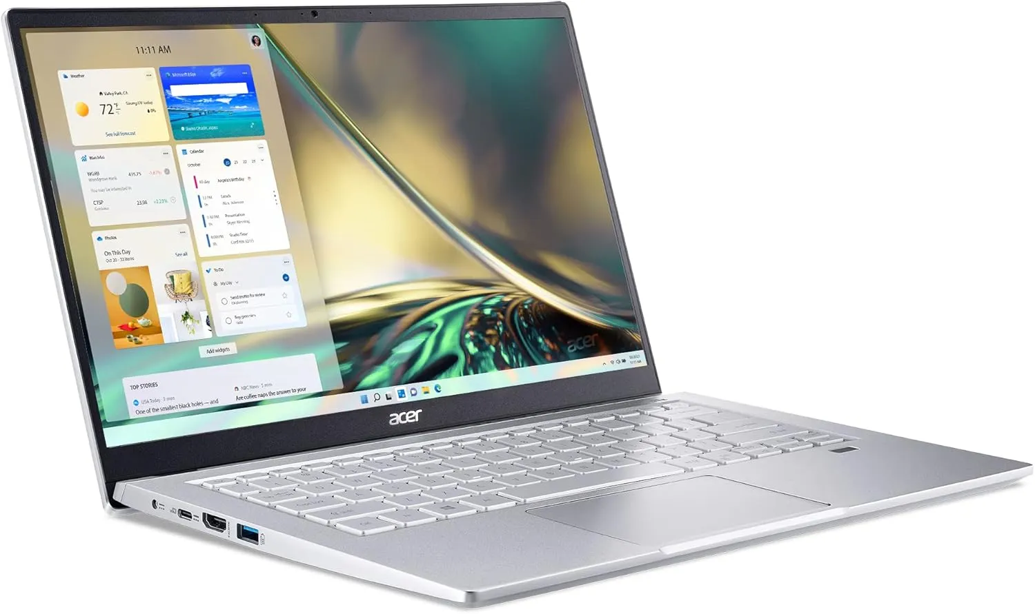 Acer Swift 3 SF314-43-R6NE Laptop | 14" FHD IPS | AMD Ryzen 7 5700U | Radeon Graphics | 16GB LPDDR4X | 512GB SSD | Wi-Fi 6 | Fingerprint Reader | Backlit Keyboard | Windows 11, Silver